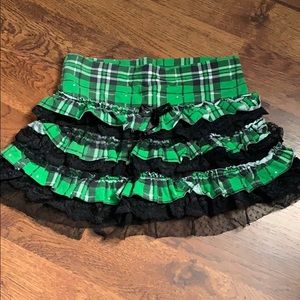 SM Green and Black Plaid Mini skirt
